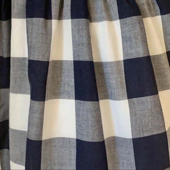JANIE AND JACK Off-The-Shoulder Gingham Dress 100% Cotton Navy Blue & White Sz 3 - Picture 6 of 16
